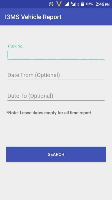 I3MS Vehicle Report - Truck No. Wise Report स्क्रीनशॉट 1