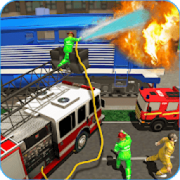 ikon Burning Metro Train-Emergency Fire Engine Driver