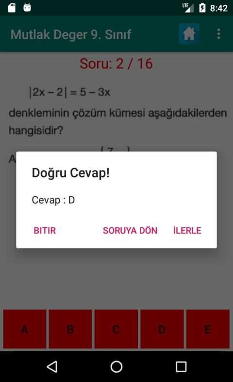 Mutlak Değer 9. Sınıf Matematik Konu Anlatımı Test screenshot 1