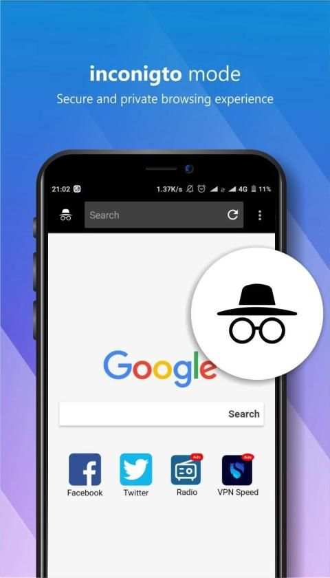 HS Browser 4G - Light & Fast Browser screenshot 2