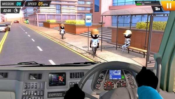 बस चालन सिम्युलेटर Stickman Bus Driving Simulator स्क्रीनशॉट 5