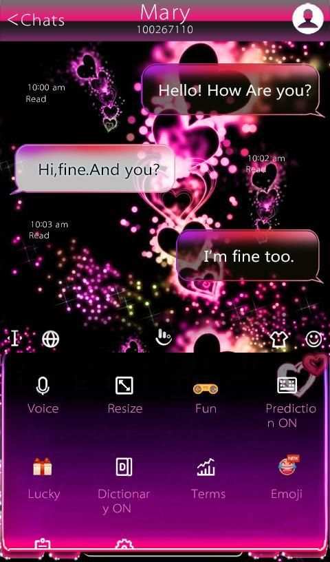 Sparkling Heart Keyboard Theme screenshot 4