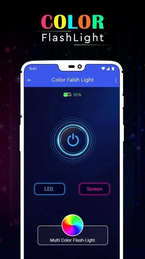 Color Flashlight : Torch LED Flash On Call & SMS screenshot 4