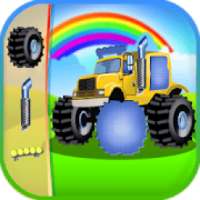 Cars and vehicles puzzle logo