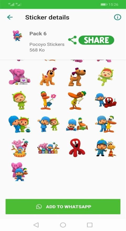 Pocoyo Stickers WAStickerApps for Whatsapp स्क्रीनशॉट 5