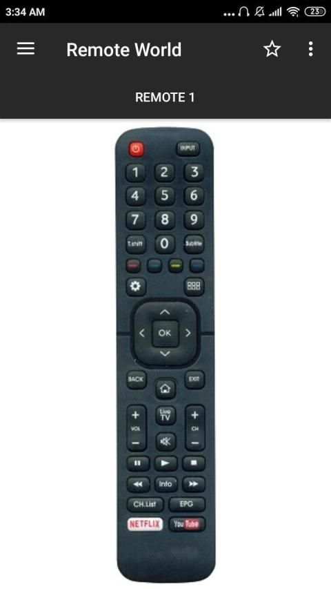 Hisense Remote Control स्क्रीनशॉट 1