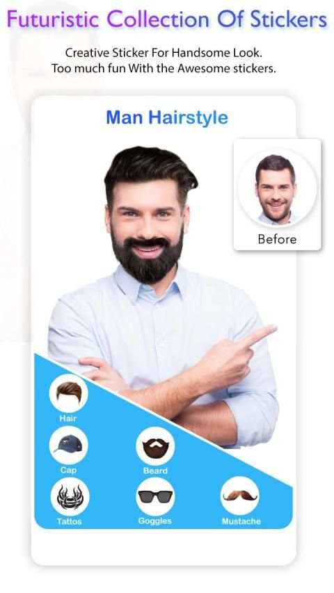Man Hair Style: Beard Style, Mustache Photo Editor स्क्रीनशॉट 4