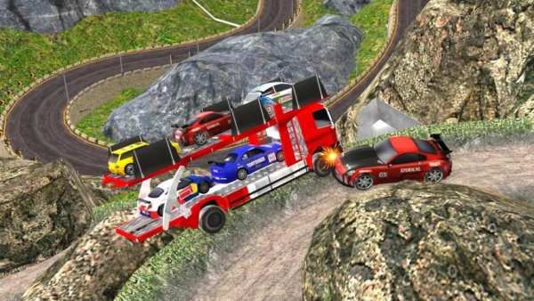 Real Car Transporter Truck Parking Game screenshot 1