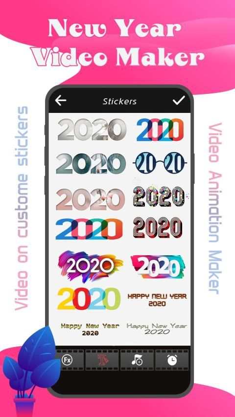 Happy New Year Photo Video Maker 2020 स्क्रीनशॉट 3