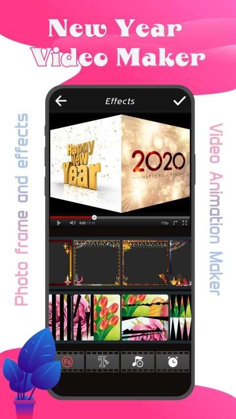 Happy New Year Photo Video Maker 2020 स्क्रीनशॉट 2