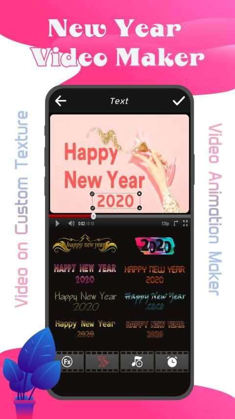 Happy New Year Photo Video Maker 2020 स्क्रीनशॉट 1