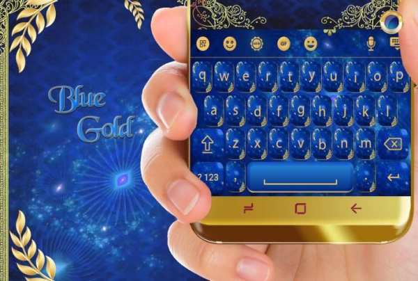 Blue Gold keyboard Theme स्क्रीनशॉट 6