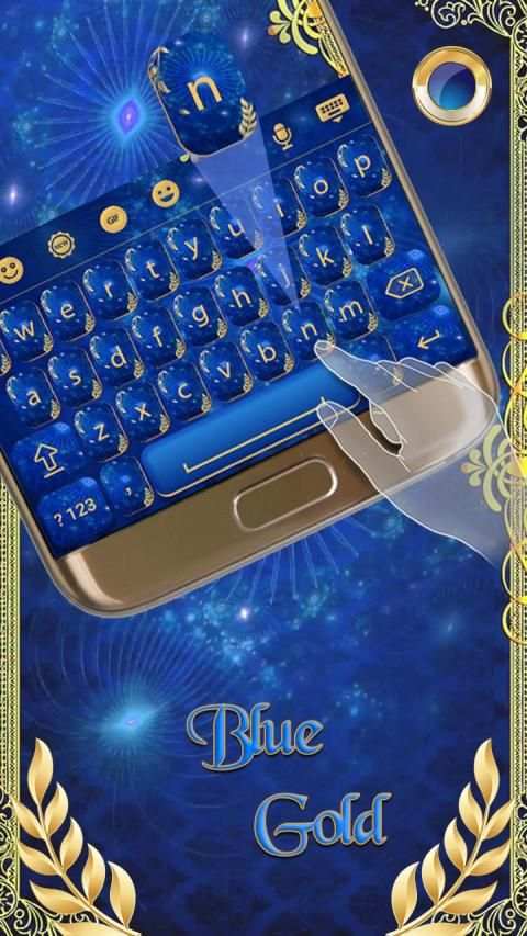 Blue Gold keyboard Theme स्क्रीनशॉट 5