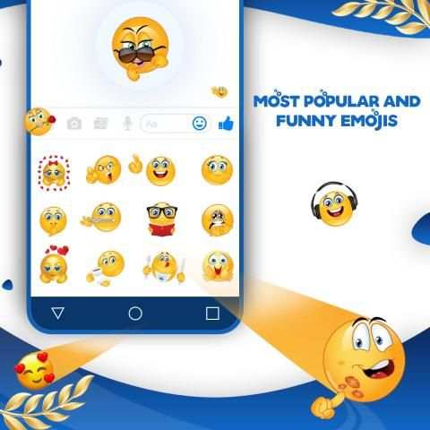 Blue Gold keyboard Theme screenshot 2