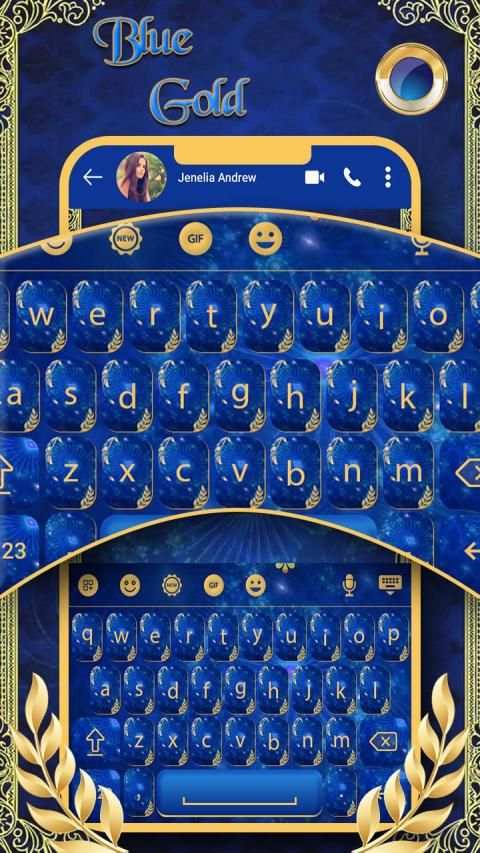 Blue Gold keyboard Theme स्क्रीनशॉट 4