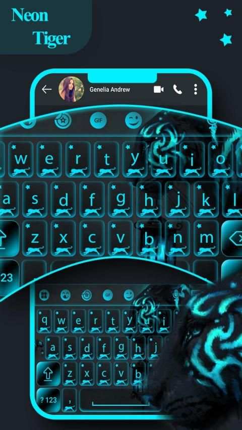 Neon Tiger keyboard Theme स्क्रीनशॉट 4