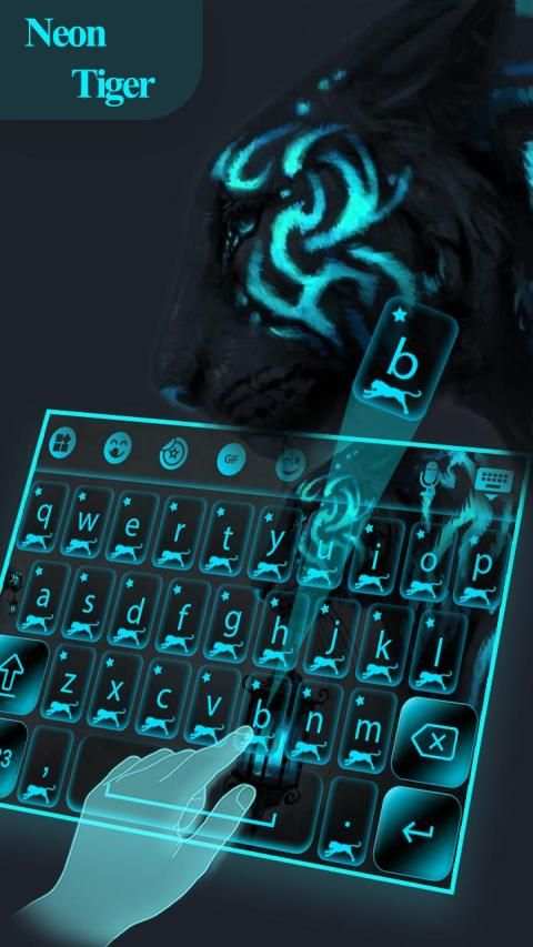 Neon Tiger keyboard Theme स्क्रीनशॉट 5