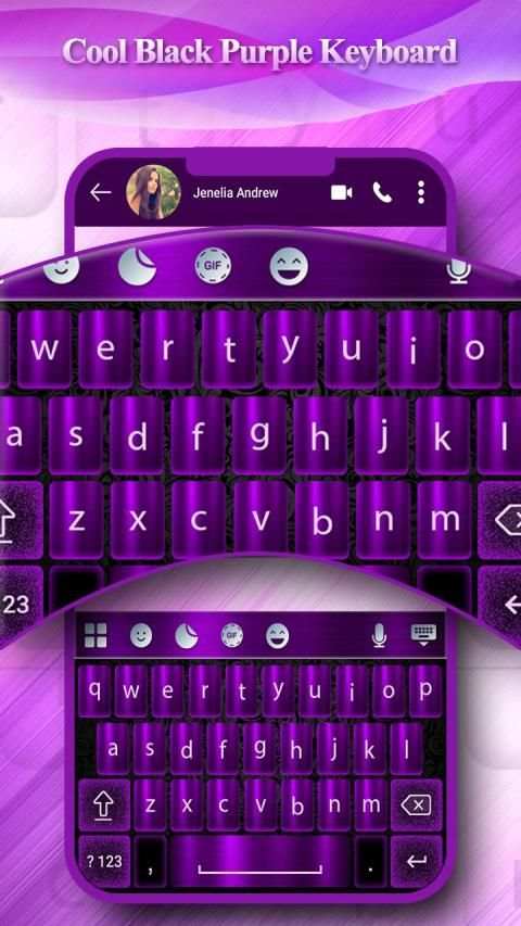 Purple Black Keyboard Theme screenshot 4