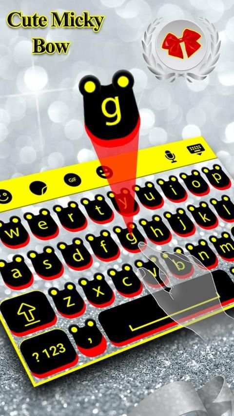 Cute Mickey Bow Keyboard Theme स्क्रीनशॉट 5