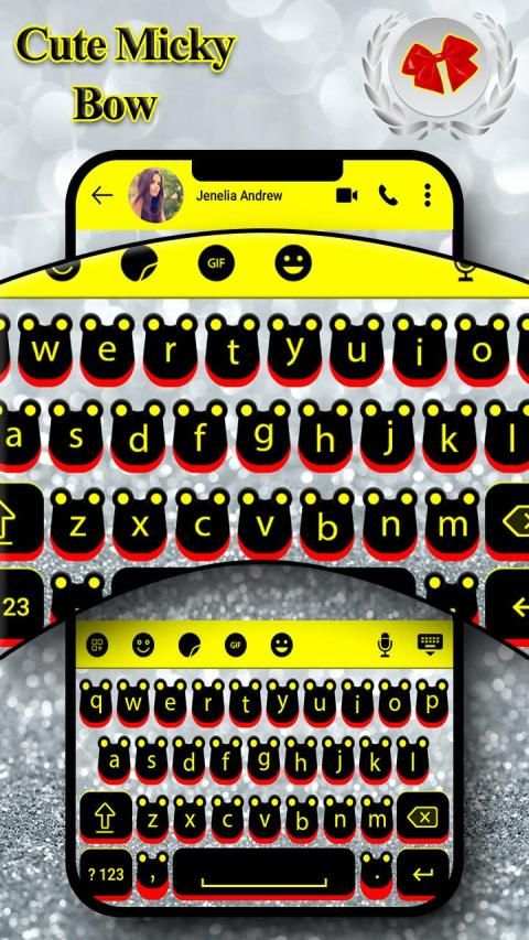 Cute Mickey Bow Keyboard Theme स्क्रीनशॉट 4