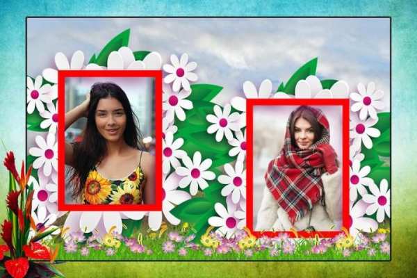 Flower Dual Photo Frame स्क्रीनशॉट 2