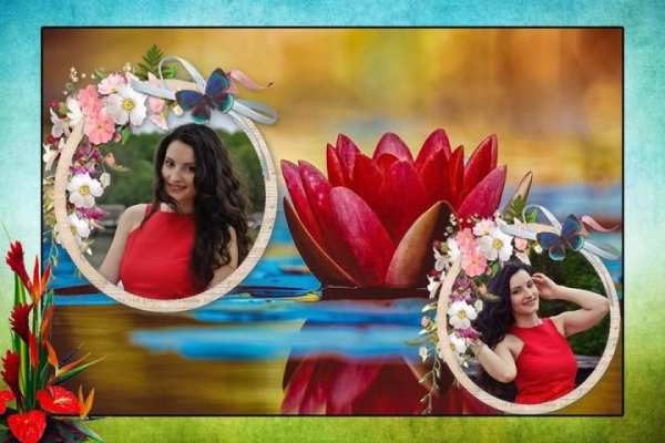 Flower Dual Photo Frame स्क्रीनशॉट 3