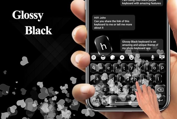 Glossy Black Keyboard Theme स्क्रीनशॉट 6