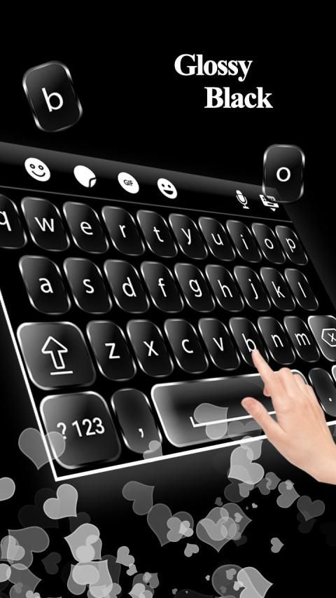 Glossy Black Keyboard Theme स्क्रीनशॉट 3