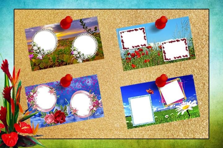 Flower Dual Photo Frame स्क्रीनशॉट 1
