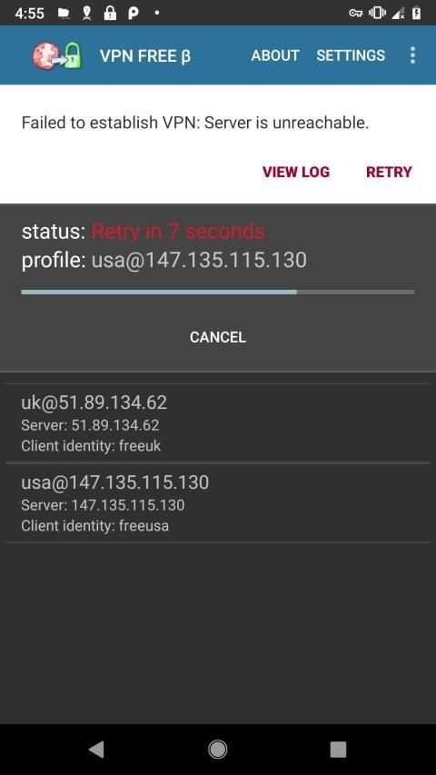 VPN FREE β IPSEC IKEv2 worldwide screenshot 5