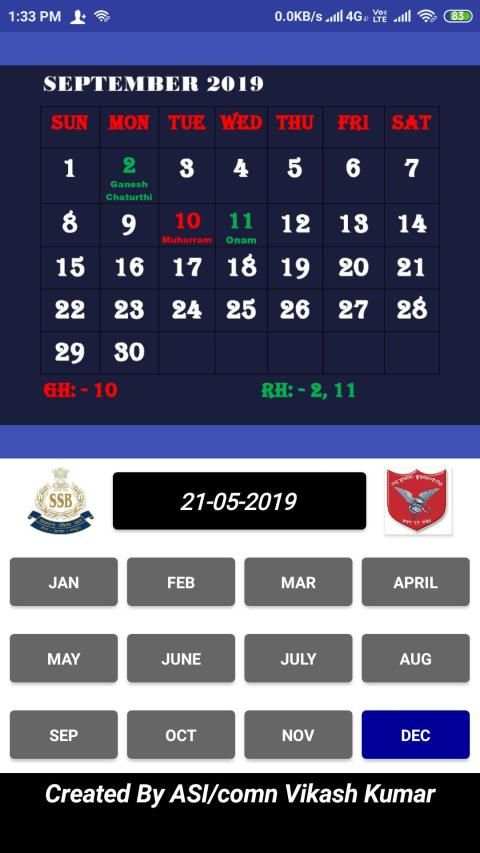 SSB Calendar स्क्रीनशॉट 5