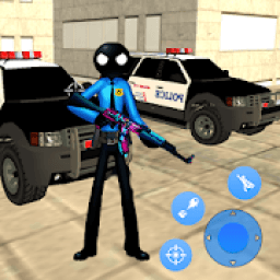 Police Superhero Stickman Rope Hero Gangstar Crime आइकन