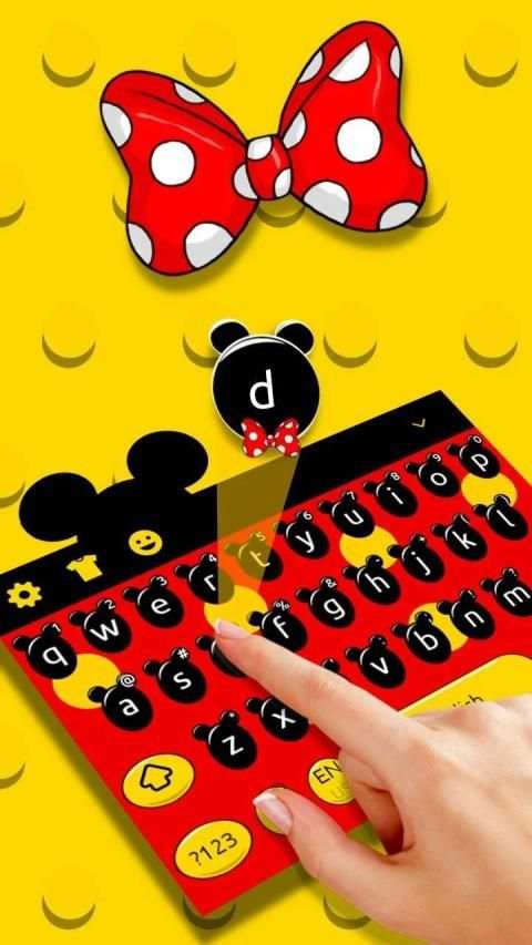 Cute Micky Bow keyboard Theme screenshot 1