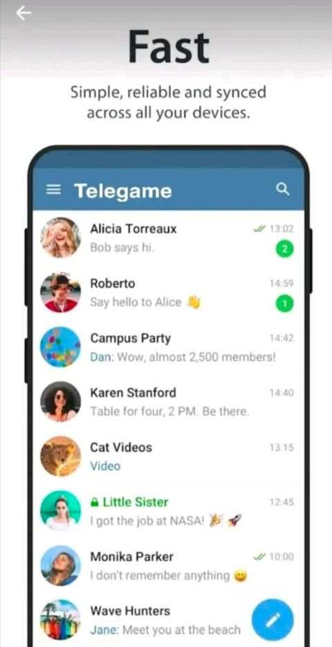 Telegame Messenger स्क्रीनशॉट 1