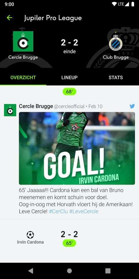 sporza voetbal screenshot 12