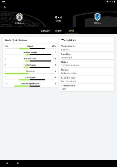 sporza voetbal screenshot 1
