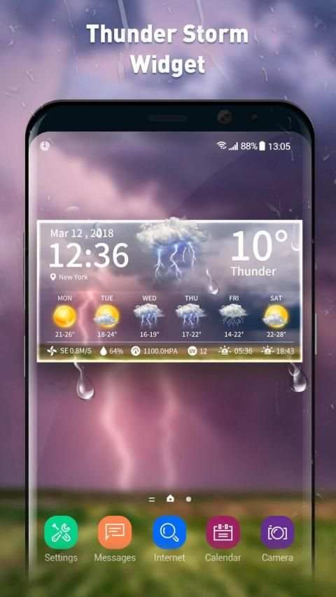 Live weather & clock widget स्क्रीनशॉट 6