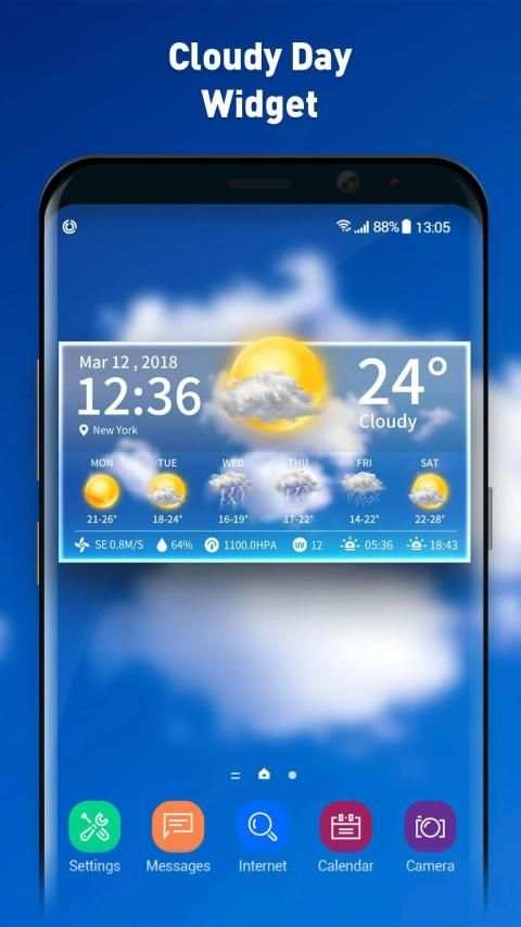 Live weather & clock widget स्क्रीनशॉट 4