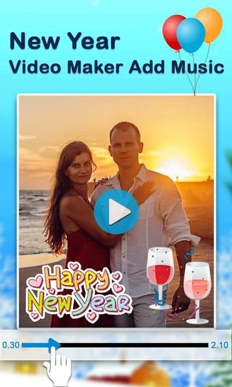 Happy New Year Video Maker 2020 स्क्रीनशॉट 2