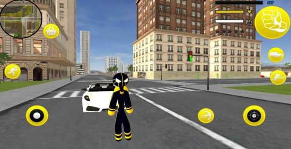 Neon Spider Stickman Rope Hero City Gangstar Crime स्क्रीनशॉट 3