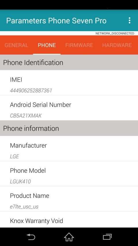 Parameters Phone Seven Pro screenshot 1