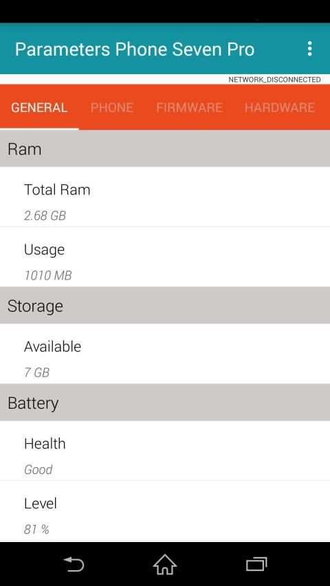 Parameters Phone Seven Pro screenshot 2
