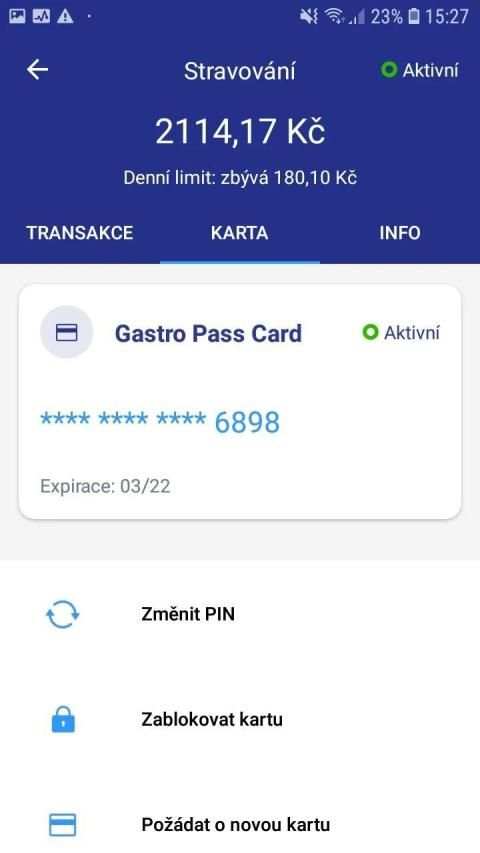 Sodexo Osobní účet screenshot 2