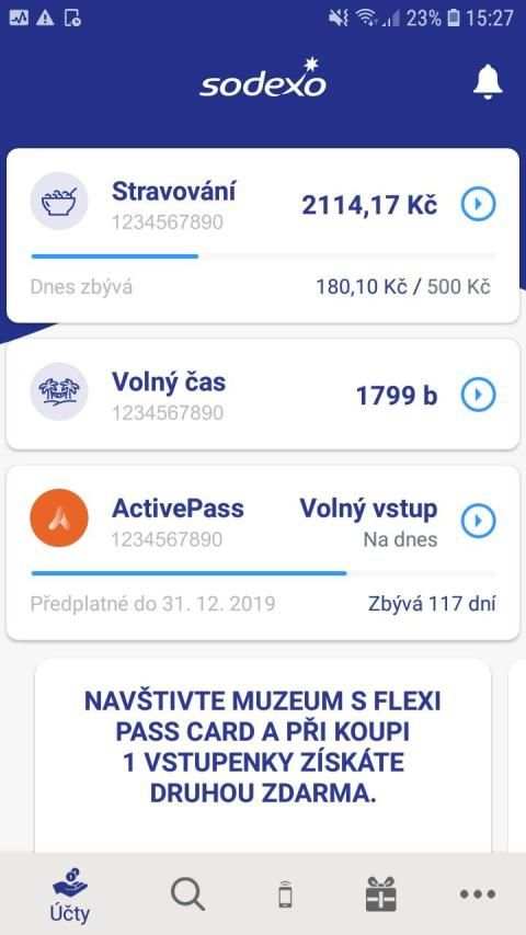 Sodexo Osobní účet screenshot 3