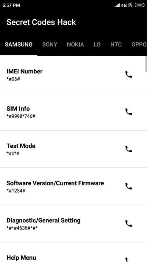 Mobile Secret Code screenshot 5