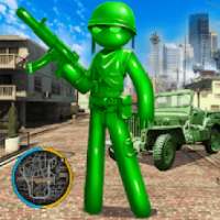 Army Men Toy Stickman Rope Hero War Shooter