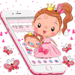 Cartoon Cute Pink Princess Theme आइकन