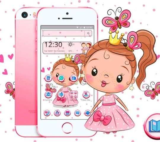 Kartun Cute Pink Princess Tema screenshot 4