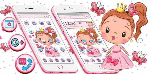 Kartun Cute Pink Princess Tema screenshot 1