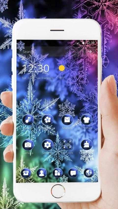 Color Transparent Ice Flower Theme❄ स्क्रीनशॉट 4